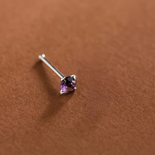Multi-Colored Stud/Nose Stud, Multi-Colored Zirconia Straight Bar Earring/Nose Stud | 3Mm Mini + Hypoallergenic Material | Daily Invisible Wear | Piercing Jewelry | Student Party Jewelry
