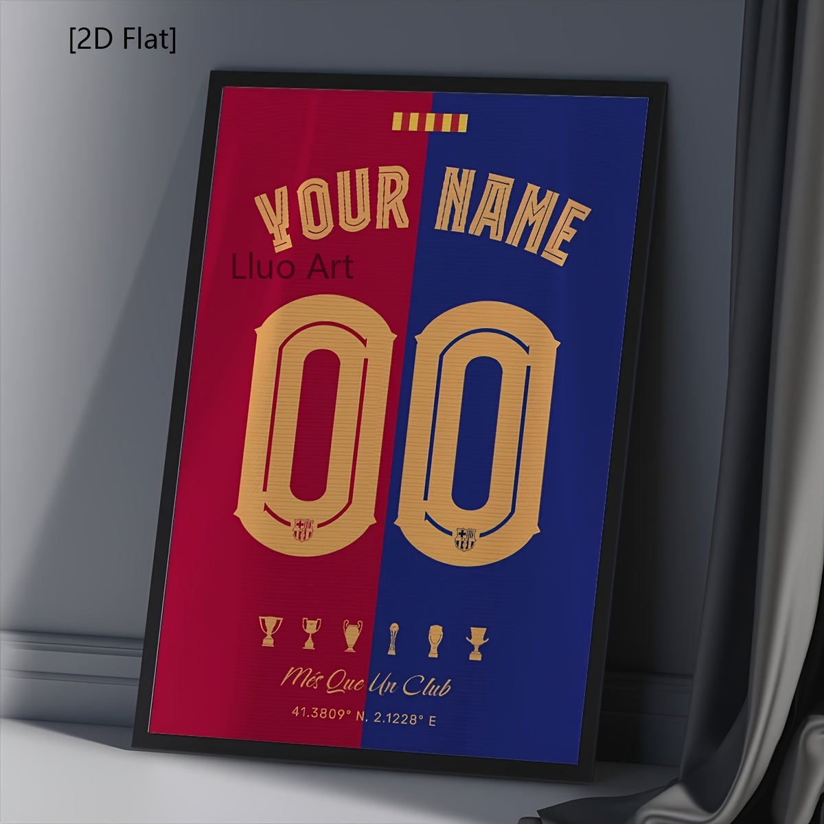 2D Flat, Personalized Football Art Print Painting, 1pc Personalized Football Poster, Football Gift, Customized Football Wall Art, Football Gift, Boy Bedroom Decor, A Gift for Unique Gift for Football Lovers, Bedroom Living Room Wall Decor, Room Deco