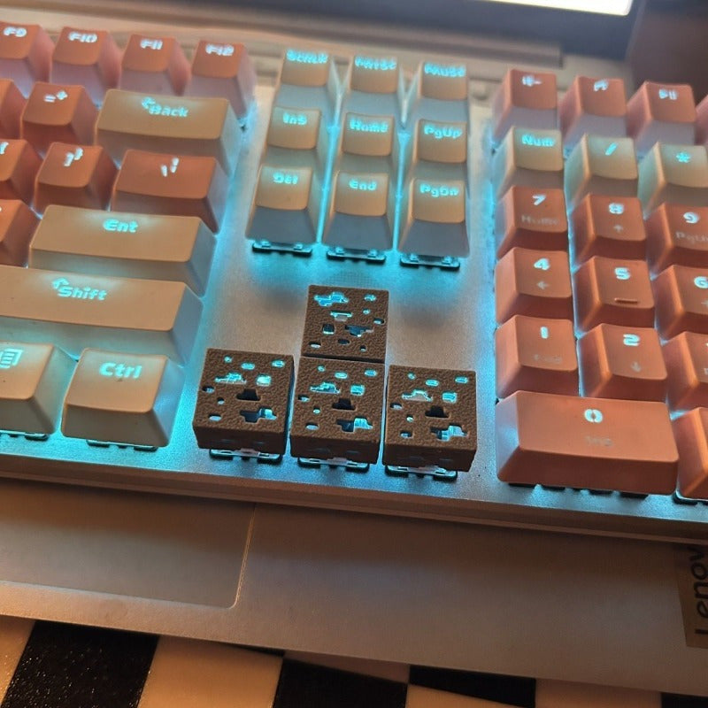 3-Pack Pixel Style Mineral Keycaps -- Translucent Keycaps for Mechanical Keyboards / Suitable for Various Keyboards | Exquisite Gift, Birthday Present