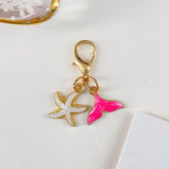 Versatile Seahorse, Mermaid Tail, and Starfish Keychain Charms; Vacation-Style Cactus and Pineapple Keychain Accessories; Shoe and Bag Charms; Maple Leaf and Flower Keychains; Apparel Decorative Accessories