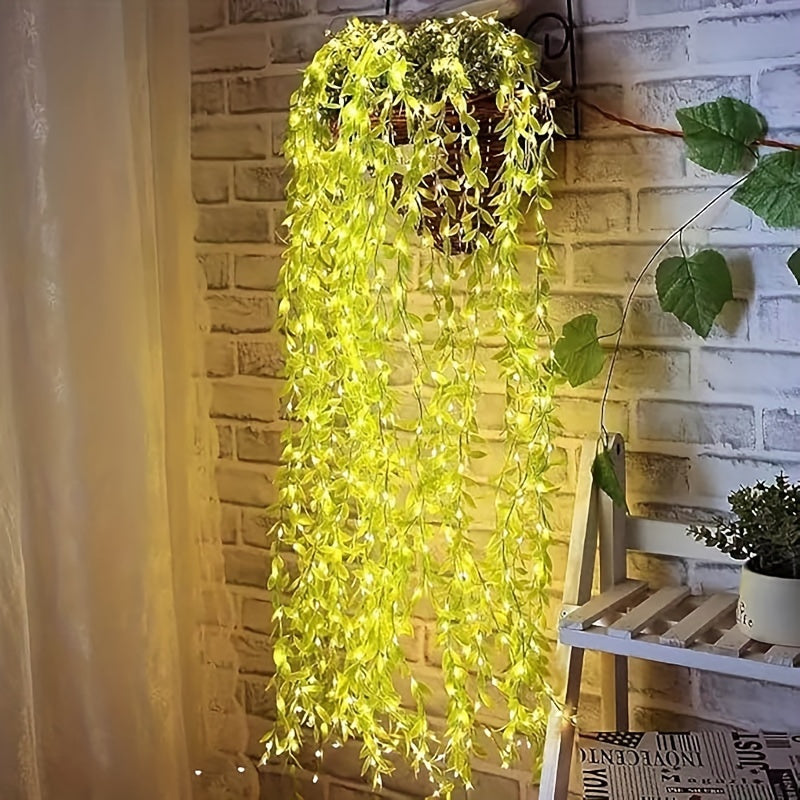 Charming LED Willow Vine Fairy Lights - Battery Powered, Suitable for Indoor Decoration, Weddings, And Parties, Battery Operated Fairy Lights (Without Battery)