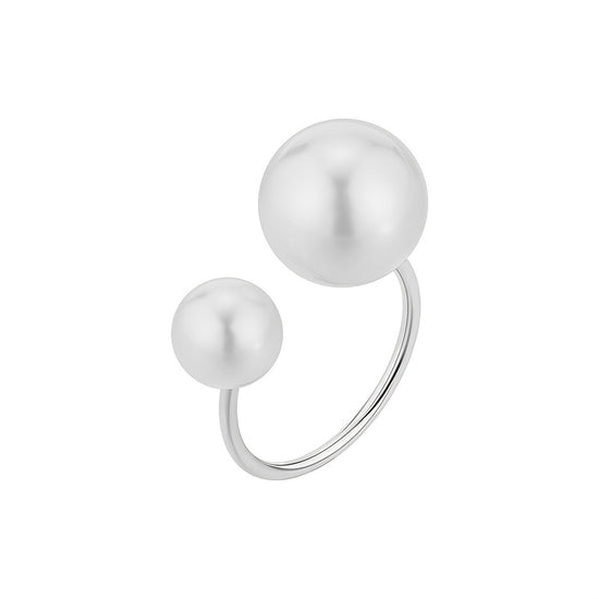 European And American Style Easy Imitation Pearl Ring Opening Adjustable Elegant Versatile Finger Jewelry