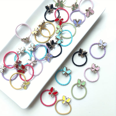 2/7/14pcs Butterfly Hair Ties for s - Cute Cartoon Butterfly Design, High Elasticity ABS Hair Bands, Vibrant Colorful Spring Summer Hair Accessories for Birthdays, Parties, Everyday Use, Butterfly Hair Accessories