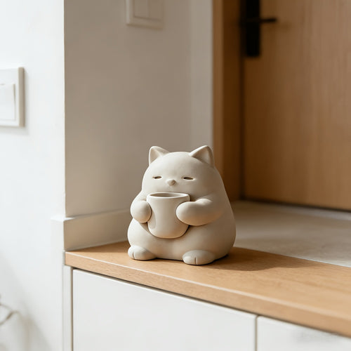 1pc Cat Statue Ornament, Office Interior Decoration, Minimalist Style, Ideal for Living Room TV Cabinet Shelf Bar Entrance Cabinet, Cafe Decor, Easter Gift, Mother'S Day!