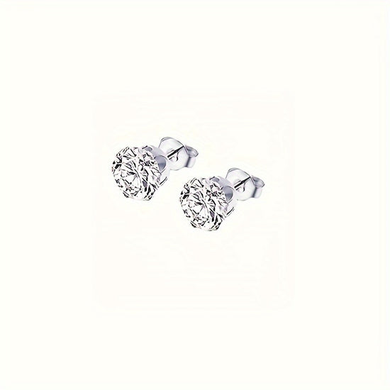 2pcs Exquisite Stainless Steel Stud Earring for Men Women, Synthetic Zirconia Ear Studs Ear Bone Studs Cochlear Nail Men's Stud Jewelry 3-8mm