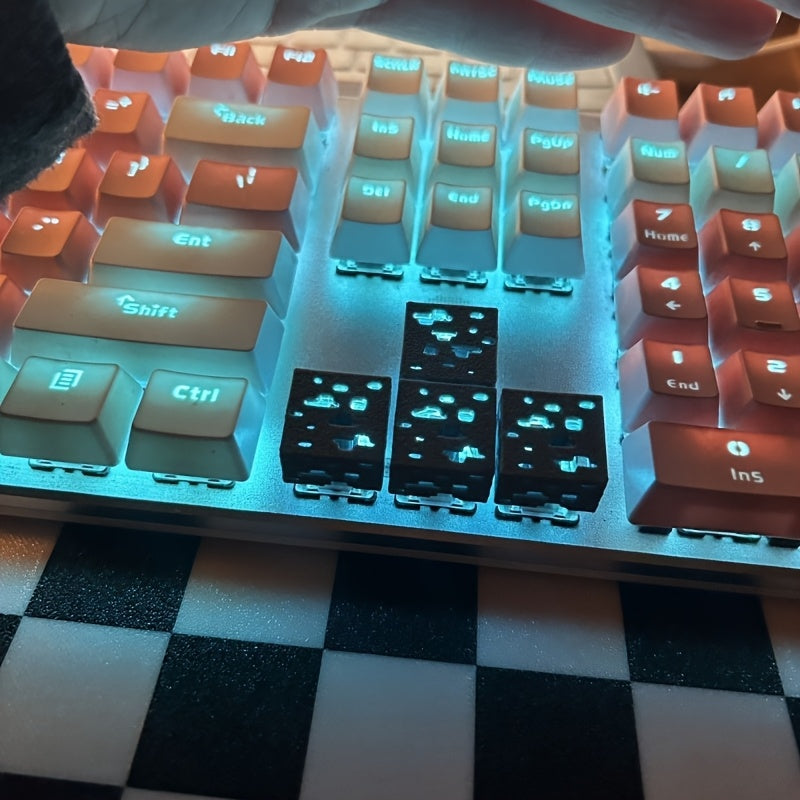 3-Pack Pixel Style Mineral Keycaps -- Translucent Keycaps for Mechanical Keyboards / Suitable for Various Keyboards | Exquisite Gift, Birthday Present