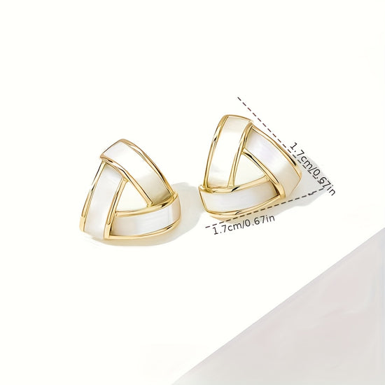 Triangular Dripped Glaze Earrings Women'S Influencer Hot Style Stud Earrings Women'S Korean Easy Temperament Fashion Ear Jewelry Ear Drop Women