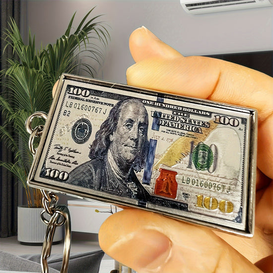 1pc, Mini Replica Dollar Keychain, Cool And Fun Replica Currency Keychain, Wallet Backpack Car Key Accessory Gift for Friends