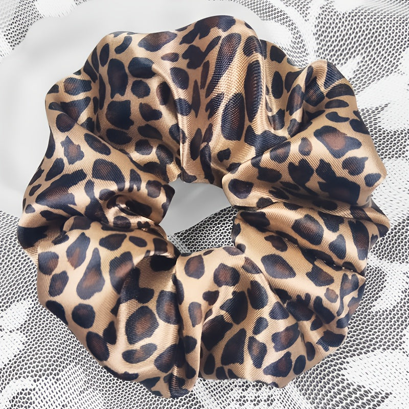 1pc of Fashionable, Elegant, and High-end Faux Leopard Print Hair Tie, a Large Hairband with a Glossy Finish That Is Soft and Gentle on the Hair