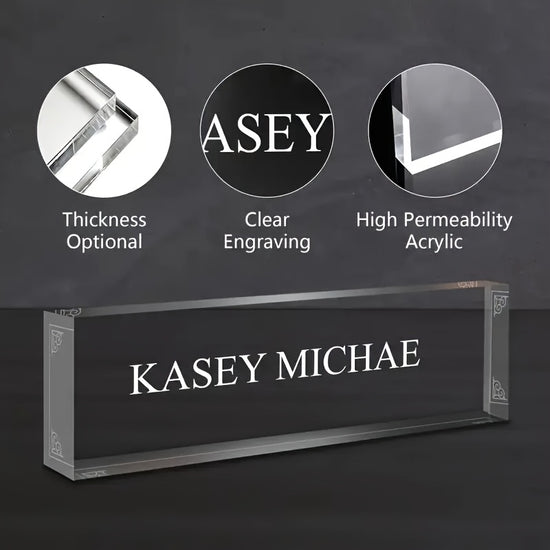 2D Flat, 1 Desktop Nameplate, Acrylic Nameplate, Personalized Nameplate, Minimalist Teacher Nameplate, Office Decoration, Custom Desktop Gift Nameplate, Suitable for Valentine's Day, Christmas, Thanksgiving, Graduation Season, Wife, Father, Child