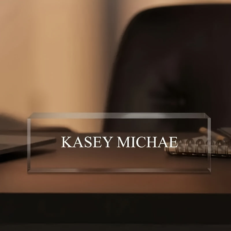 2D Flat, 1 Desktop Nameplate, Acrylic Nameplate, Personalized Nameplate, Minimalist Teacher Nameplate, Office Decoration, Custom Desktop Gift Nameplate, Suitable for Valentine's Day, Christmas, Thanksgiving, Graduation Season, Wife, Father, Child