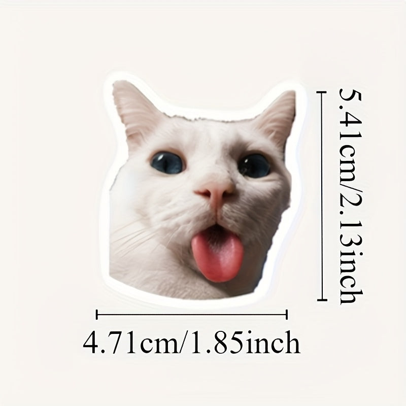 100pcs Funny Cat Stickers - Cute Kitten Meme Designs with Hats, Fashion Glasses & Peace Signs, Self-Adhesive Paper Decals for Water Bottles, Laptops, Skateboards, Guitars, Luggage, Helmets, Cameras, Notebooks - Durable Decorative Stickers for, Cat