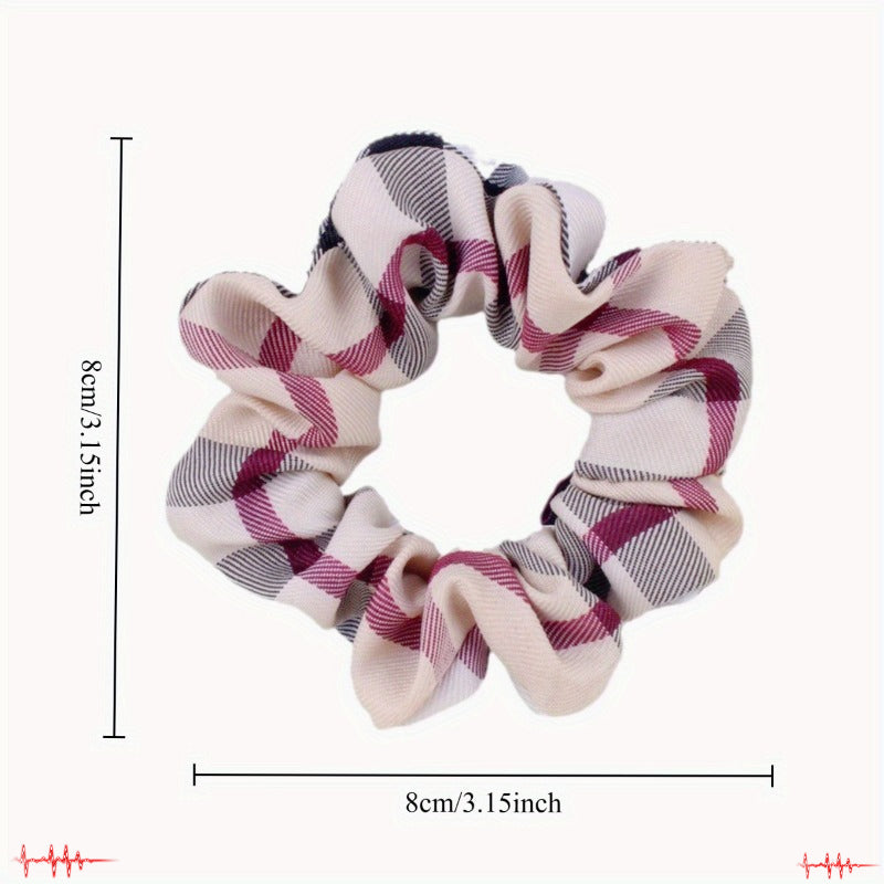 1 Check Hair Accessory Headband Dual Use Design Women's Elastic Hair Ties Fashion Practical Combined