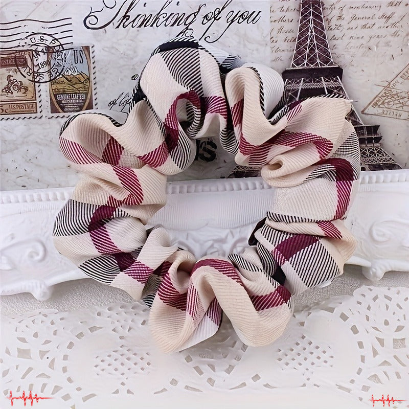 1 Check Hair Accessory Headband Dual Use Design Women's Elastic Hair Ties Fashion Practical Combined