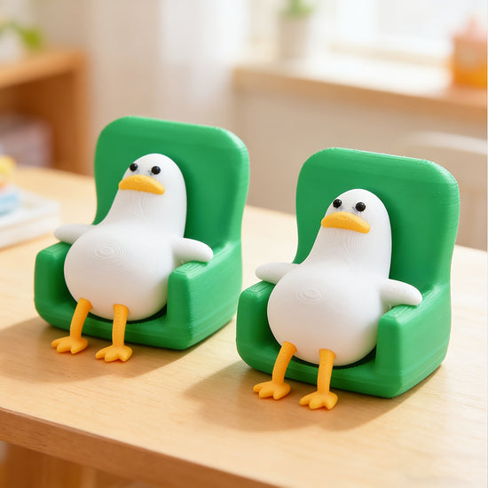 1pc Lying Duck, Funny Cute Expression, Compact Desktop Ornament, Creative Animal Shape