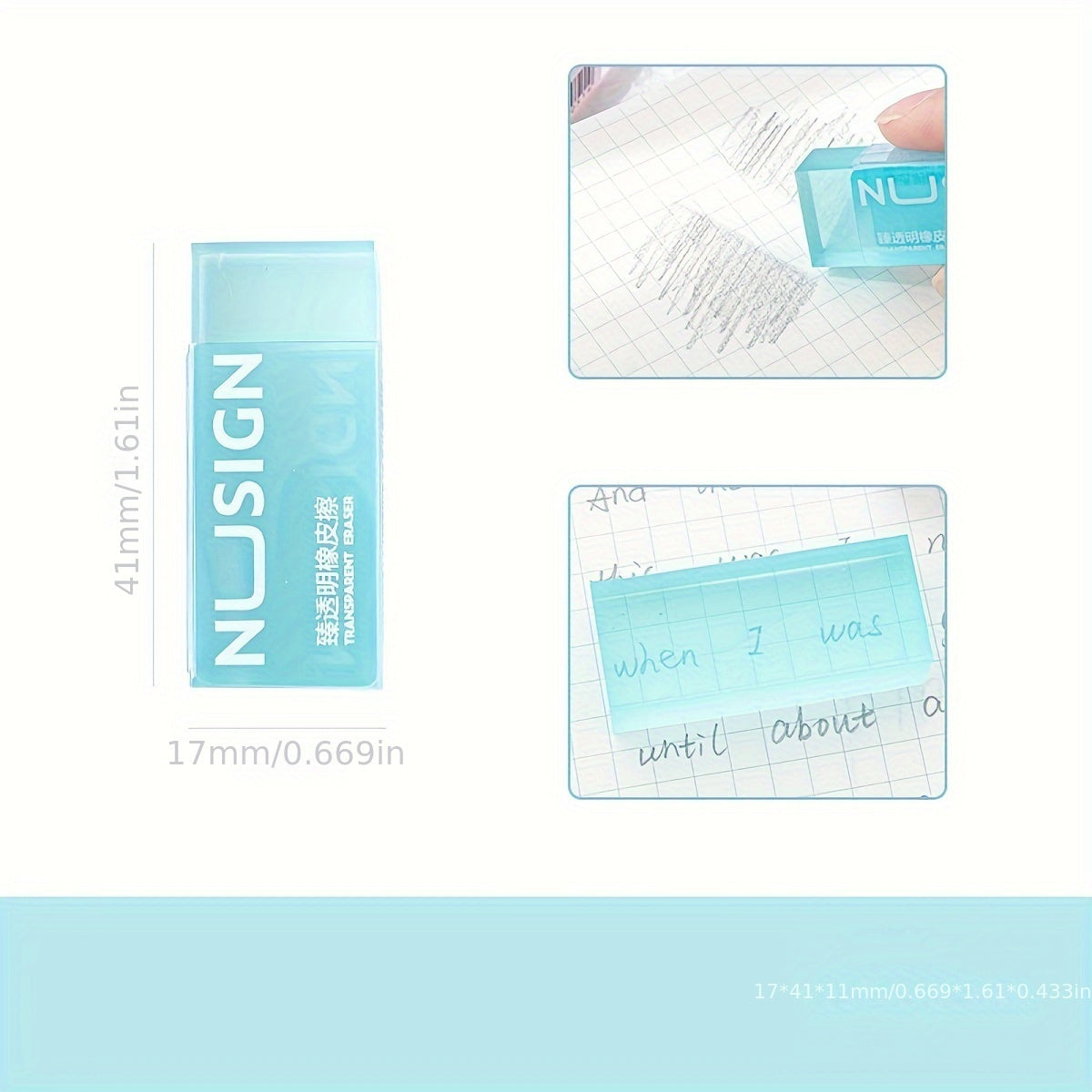 Deli Lovely Eraser for Ins Simplicity Solid Color Eraser Transparent Visible Pencil Eraser Back to School Cute Student Supplies (Color Random)