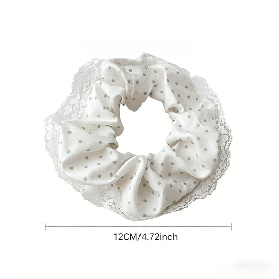 1/3pcs Sweet Lace-Trimmed Polka Dot Print Ponytail Holder, Elegant Sweet Fairy-Style Hair Tie, Versatile Korean-Style Durable Hair Elastic, Women's Hair Accessory, Valentine's Day Hair Accessory