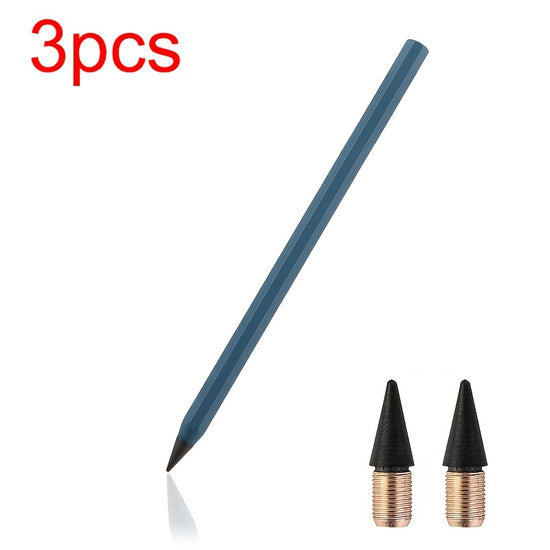 1pc/3pcs 1 Pen/1 Pen + 2 Refills, Metal Pencil with New Technology, Infinite Writing, Eternal Inkless Fountain Pen, Magic Pencil, Drawing Supplies, School and Office Stationery