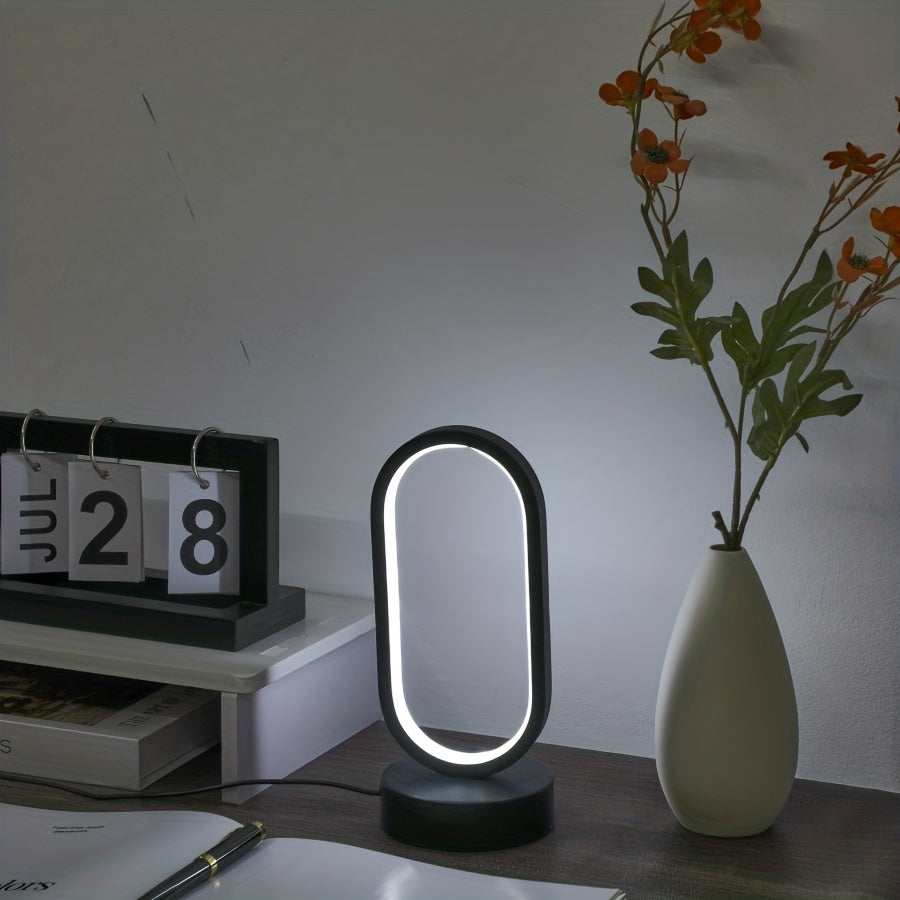 1pc AHFECTNY Modern Mini Table Lamp USB- with Dimmable 3-Color Adjustable, USB- Desk Lamp Suitable for Bedside, Office, Plug-in with Warm / /Neutral