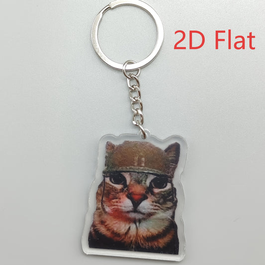 2D Flat, 2D Flat 1pc Key Chain Mobile Phone Charm Car pendant cute cat vomit meme dog with red mask meme black cat screaming meme cat in war meme gift for friend