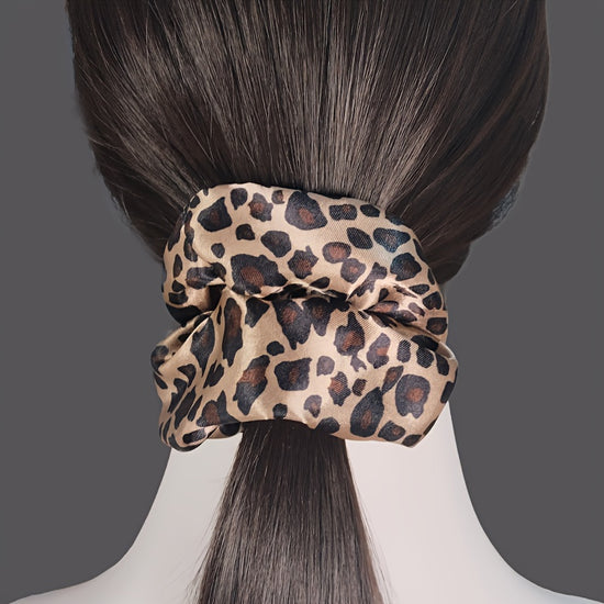 1pc of Fashionable, Elegant, and High-end Faux Leopard Print Hair Tie, a Large Hairband with a Glossy Finish That Is Soft and Gentle on the Hair
