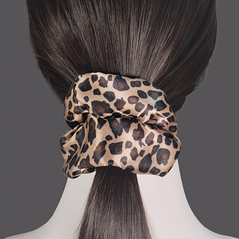 1pc of Fashionable, Elegant, and High-end Faux Leopard Print Hair Tie, a Large Hairband with a Glossy Finish That Is Soft and Gentle on the Hair