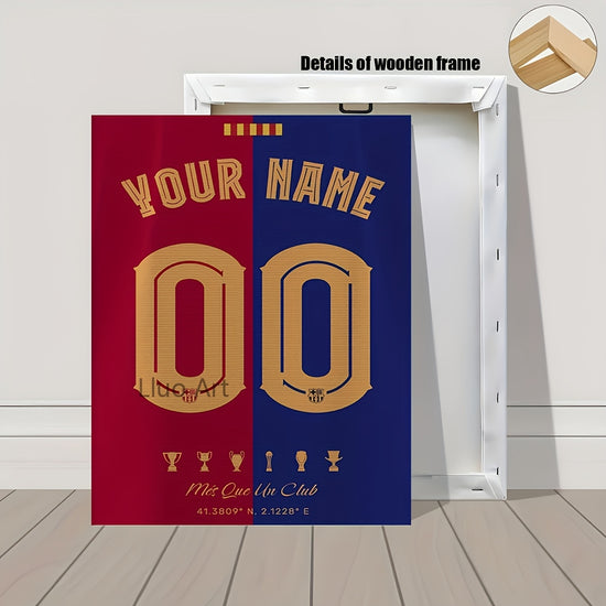 2D Flat, Personalized Football Art Print Painting, 1pc Personalized Football Poster, Football Gift, Customized Football Wall Art, Football Gift, Boy Bedroom Decor, A Gift for Unique Gift for Football Lovers, Bedroom Living Room Wall Decor, Room Deco