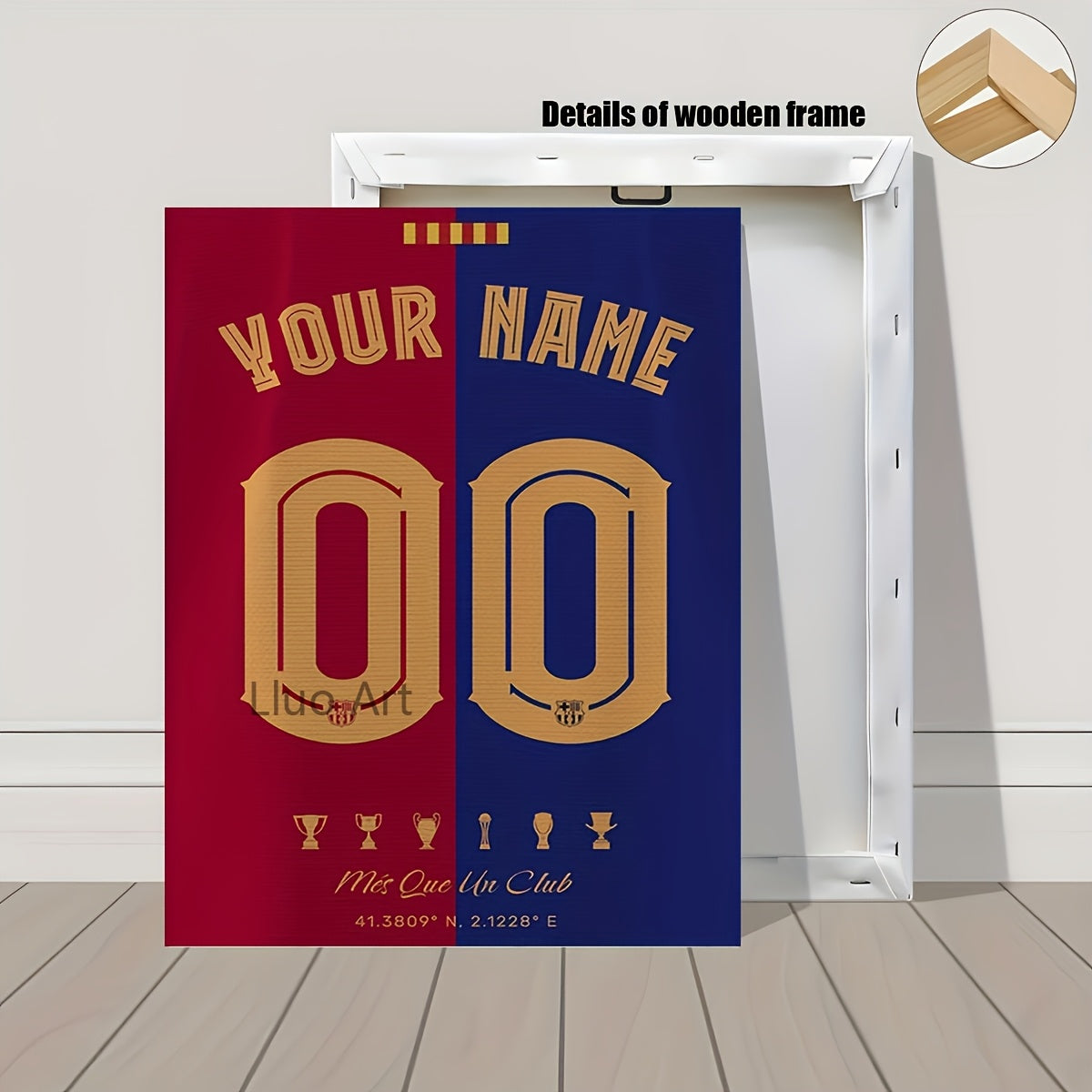 2D Flat, Personalized Football Art Print Painting, 1pc Personalized Football Poster, Football Gift, Customized Football Wall Art, Football Gift, Boy Bedroom Decor, A Gift for Unique Gift for Football Lovers, Bedroom Living Room Wall Decor, Room Deco