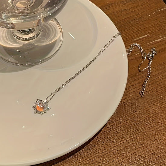 Moonstone Necklace Female New Trend Light Luxury Niche High-End Titanium Steel Sweet Clavicle Chain