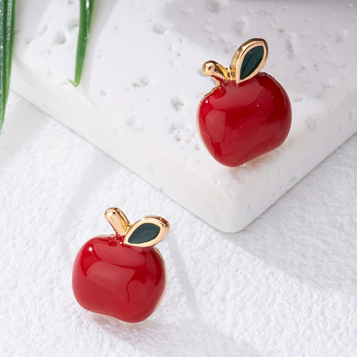 Trendy Creative Red Apple Earrings from Europe And America