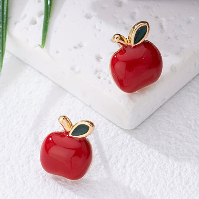 Trendy Creative Red Apple Earrings from Europe And America