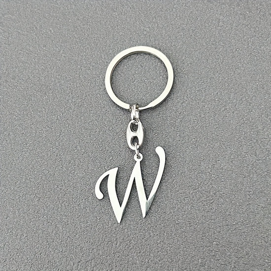 1pc Fashionable Stainless Steel 26-Letter Keychain - The Perfect Choice for Men's Backpacks and Car Accessories, Minimalist Pendant