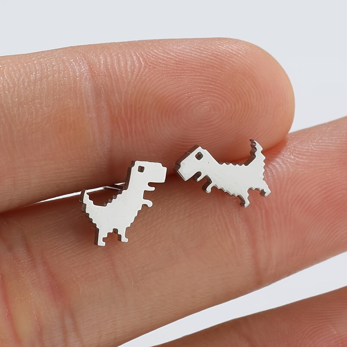 1-4 Pair New Fashion Minimalist Cute Female Stainless Steel Mini Dinosaur Stud Earrings for Jewelry Accessory Gifts