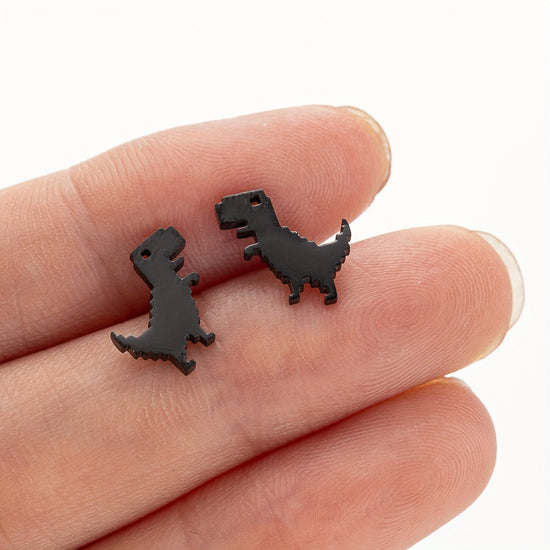 1-4 Pair New Fashion Minimalist Cute Female Stainless Steel Mini Dinosaur Stud Earrings for Jewelry Accessory Gifts
