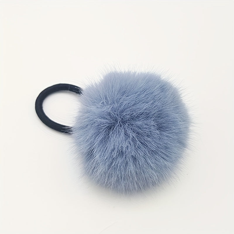 Candy Color Pompom Hair Rope Internet Celebrity High Ponytail Hair Tie Hair Rope Fluffy Hair Band Hair Additions