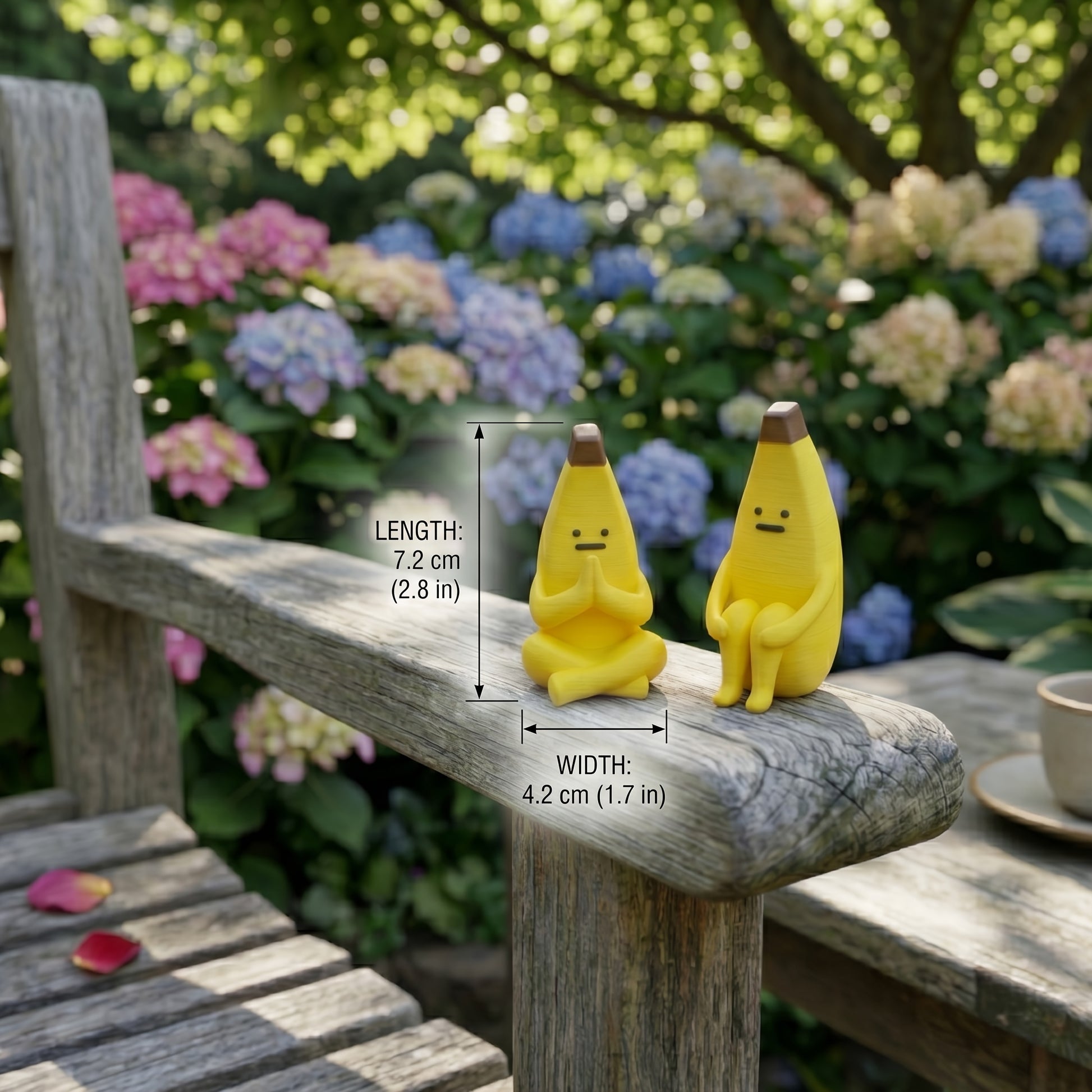2pcs Different Shaped Banana Statues - Smiling And Frowning Face Expressions Collectible Desktop Decor, Resin Plastic Characters for Car And Home, Fun Birthday/Christmas/Halloween Gift (Yellow Banana Models)
