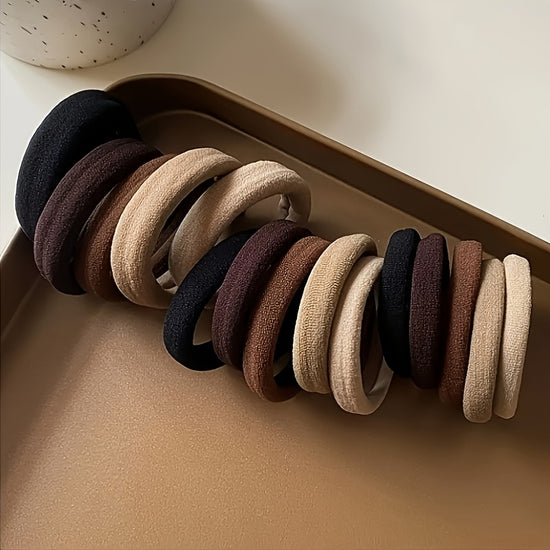 8/16pcs Mixed Color Simple Style Hair Ties, Non-Slip Elastic Headbands, Durable Clothing Hair Clips, Suitable for Daily Use