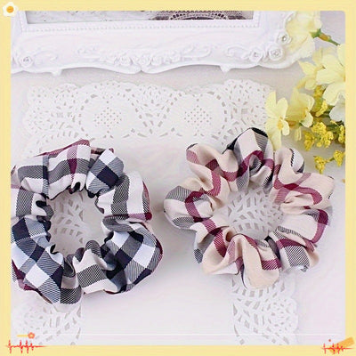 1 Check Hair Accessory Headband Dual Use Design Women's Elastic Hair Ties Fashion Practical Combined