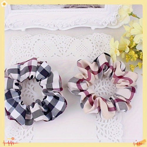 1 Check Hair Accessory Headband Dual Use Design Women's Elastic Hair Ties Fashion Practical Combined