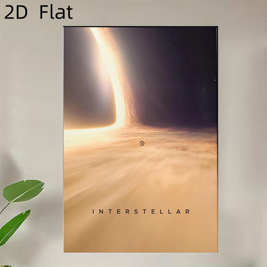 2D Flat, a Frameless Multi-size Canvas Painting, Interstellar Minimalist Poster _ Christopher Nolan _ Interstellar Merchandise _ Space Art _ Giant, 2D Flat