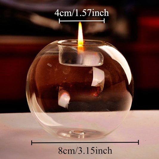 Elegant European-Style Glass Candle Holder with Metallic Base - Perfect for Romantic Weddings, Anniversaries & Date Nights | Ideal for Home Decor & Tabletop Ambiance, Candle Holder Decor, Christmas, Halloween