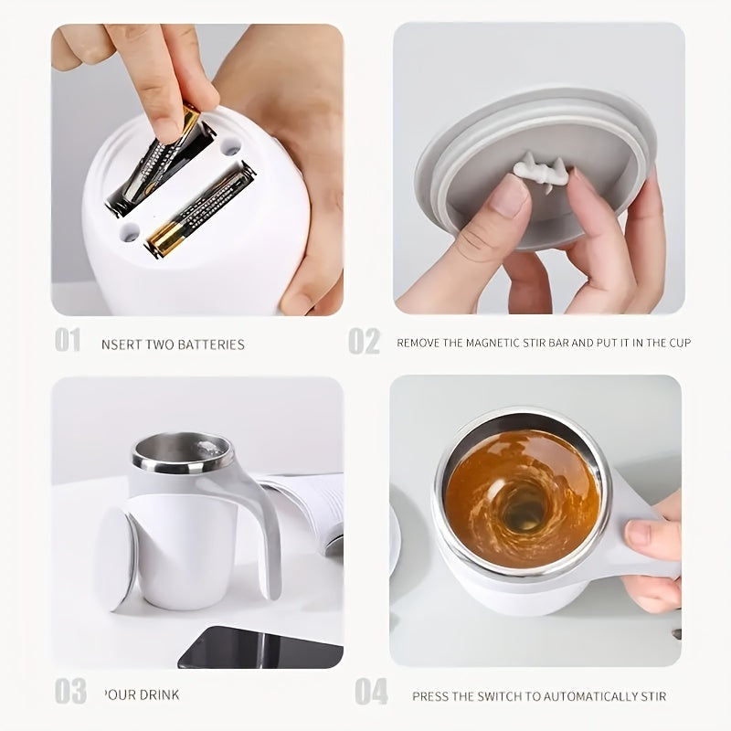 Automatic Mixer Cup Multi-Functional Electric Coffee Cup Lazy Man Rotating Magnetic Stainless Steel Cup of Milk Cup Mark Cup