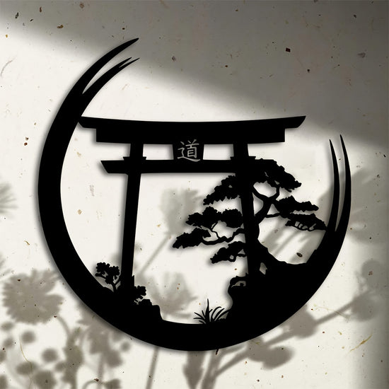 2D Flat - [2D Flat] 2Dflat2D Flat Japanese Bonsai Tree Torii Gate Wall Sculpture - Art Deco Style Acrylic Wall Sculpture, Elegant Indoor And Outdoor Hanging Decoration, New Home Wall Painting Gift, Wall - Suitable for All Holidays And Birthdays!
