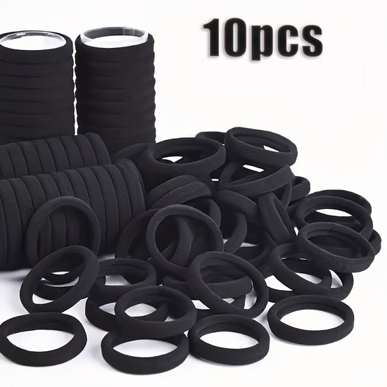 10-60-110-120pcs Thickened Hair Ties - High Elasticity Durable Hair Bands, Wide Hair Ties Suitable for Ponytails And Buns, Retro Minimalist Design, 10 Different Colors (Black/Beige/White/Brown/)