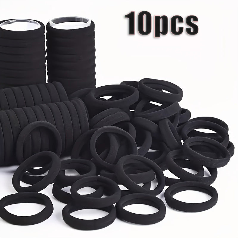 10-60-110-120pcs Thickened Hair Ties - High Elasticity Durable Hair Bands, Wide Hair Ties Suitable for Ponytails And Buns, Retro Minimalist Design, 10 Different Colors (Black/Beige/White/Brown/)