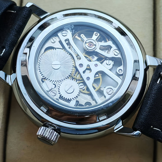 Minimalist Mechanical Watch Hat Glass Simple Dial Face Branded Wristwatch Hand Wind Movement Automatic Clock Unisex