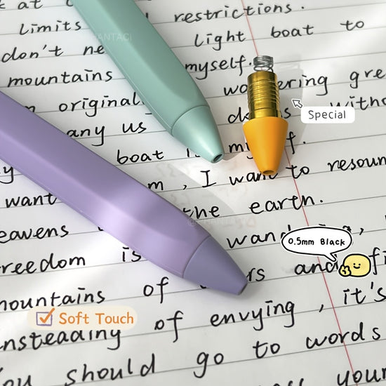 1pc Creative Twistable Gel Pen 0.5mm Black Pen Soft Touch Writing Pen Office Supplies