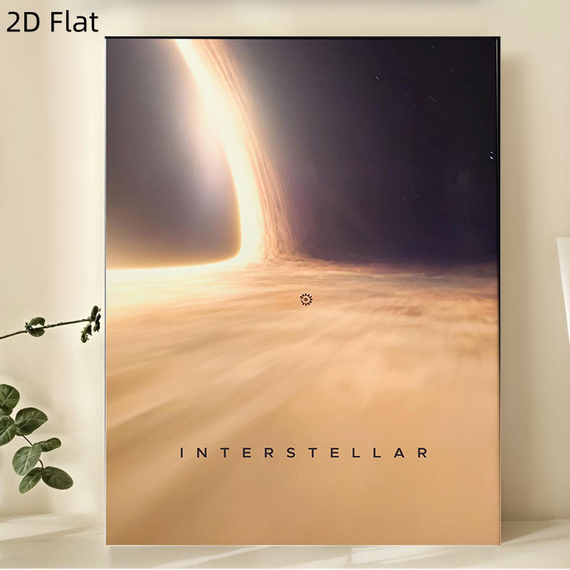 2D Flat, a Frameless Multi-size Canvas Painting, Interstellar Minimalist Poster _ Christopher Nolan _ Interstellar Merchandise _ Space Art _ Giant, 2D Flat