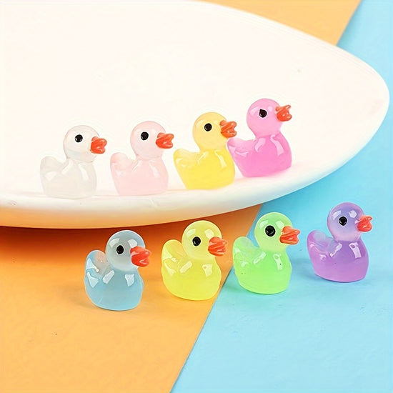 30/55pcs Glow In Dark Duck, Mini Duck, Duck Toys Set, Mini Plastic Realistic Duck, Glow Toys For Goody Bag Stuffers, Party Favors Supplies Easter Gift