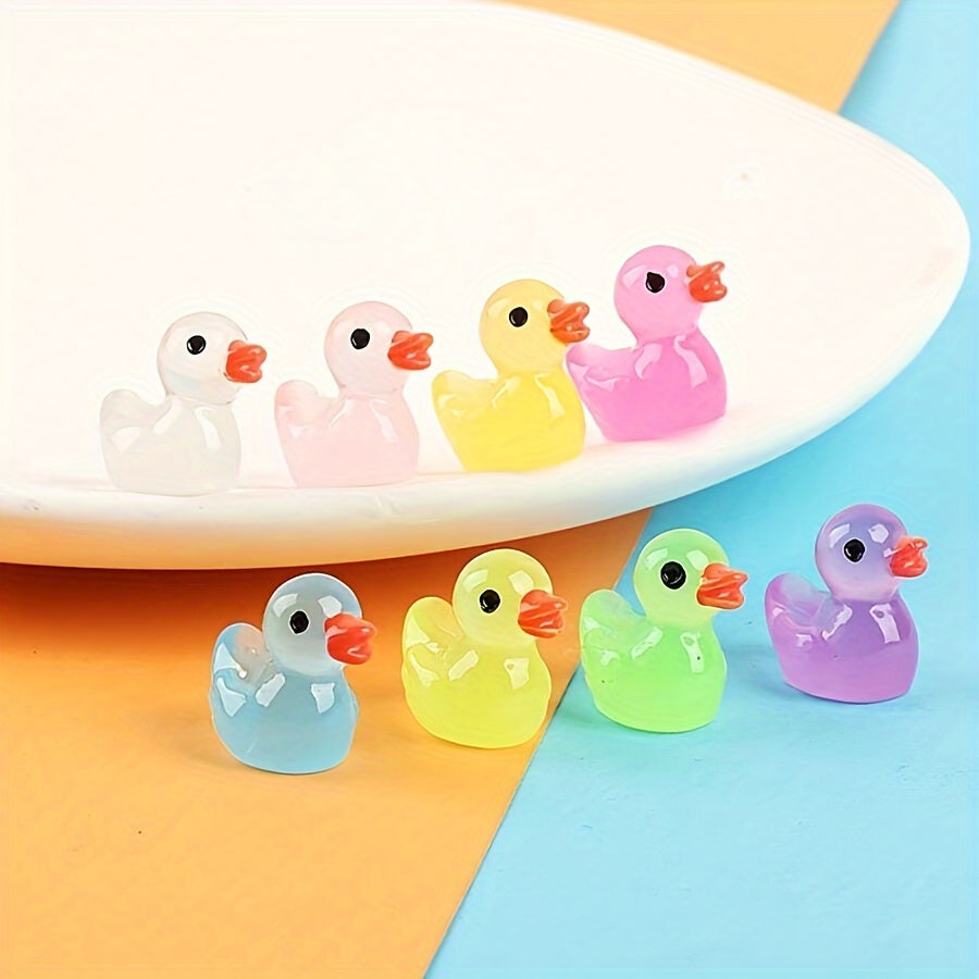30/55pcs Glow In Dark Duck, Mini Duck, Duck Toys Set, Mini Plastic Realistic Duck, Glow Toys For Goody Bag Stuffers, Party Favors Supplies Easter Gift